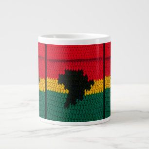 Africa Black Red Gold Green Bright Crochet Print Grote Koffiekop