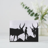 Africa Boy Silhouette Briefkaart (Staand voorkant)