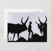 Africa Boy Silhouette Briefkaart (Voorkant / Achterkant)