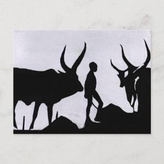 Africa Boy Silhouette Briefkaart