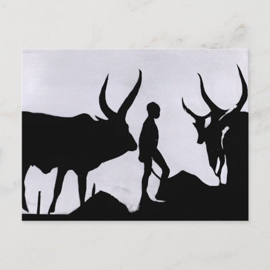 Africa Boy Silhouette Briefkaart (Voorkant)