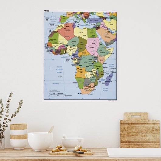 AFRICA CIA MAP 1993 POSTER (Keuken)