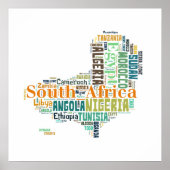 Africa Cities Word Art Poster (Voorkant)