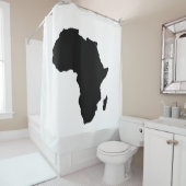 Africa Continent Black & White Shower Curtain Douchegordijn (In situ)