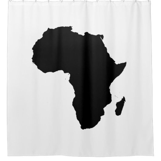 Africa Continent Black & White Shower Curtain Douchegordijn (Voorkant)