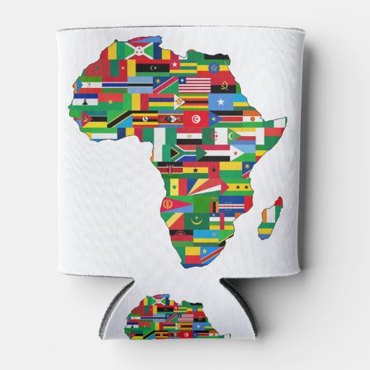 Africa Continent Countries Flags Map Nations Blikjeskoeler (Voorkant)