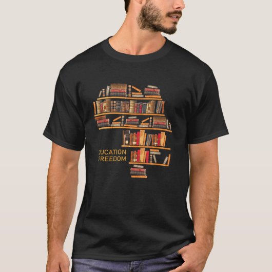 Africa Education is Freedom Library Book Librarian T-shirt (Voorkant)