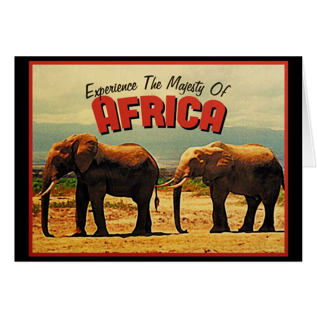 Africa Elephants Vintage Travel (Voorkant Horizontaal)