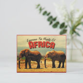 Africa Elephants Vintage Travel Briefkaart (Staand voorkant)