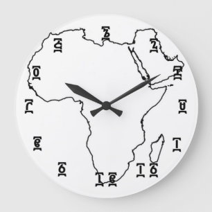 Africa Ethiopian Time - Round (Large Wall) Grote Klok