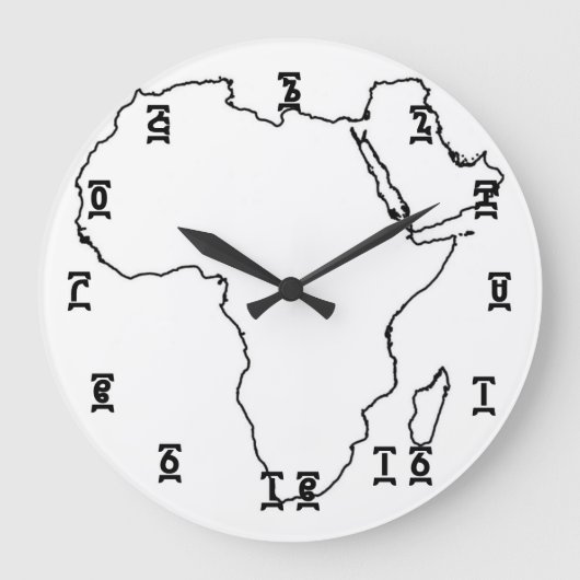 Africa Ethiopian Time - Round (Large Wall)-klok Grote Klok (Voorkant)