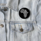 Africa Finger Print, Black Power, African Ronde Button 5,7 Cm (In situ)