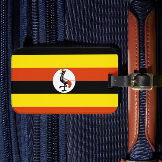 Africa: Flag of Uganda, Bagagelabel (Voorkant Insitu 4)