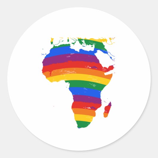 AFRICA GAY PRIDE RONDE STICKER (Voorkant)