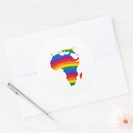 AFRICA GAY PRIDE RONDE STICKER (Envelop)