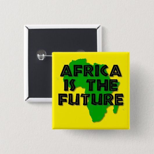 AFRICA IS THE FUTURE VIERKANTE BUTTON 5,1 CM (Voorkant /achterkant)