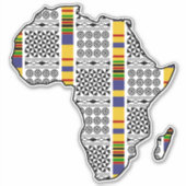 Africa Kente Adinkra Symbol Custom-Cut Vinyl Sticker (Voorkant)