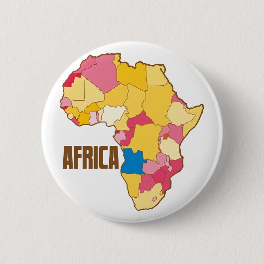 AFRICA-kleurenkaart Ronde Button 5,7 Cm (Voorkant)
