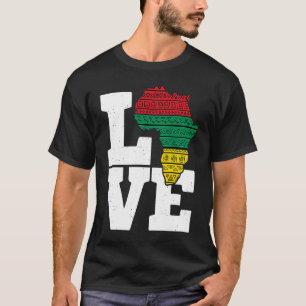 Africa LOVE African Kente Black History Maandjonge T-shirt
