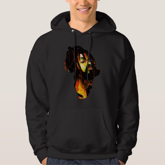 Africa Map African Man Rasta Colors Hoodie (Voorkant)