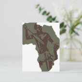 Africa Map African Warrior Artwork Briefkaart (Staand voorkant)