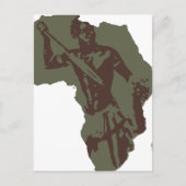 Africa Map African Warrior Artwork Briefkaart (Voorkant)