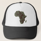 Africa Map African Warrior Artwork Trucker Pet (Voorkant)
