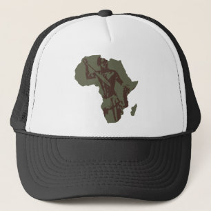 Africa Map African Warrior Artwork Trucker Pet