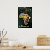 Africa Map Art African Print Pan Am Travel Poster (Keuken)