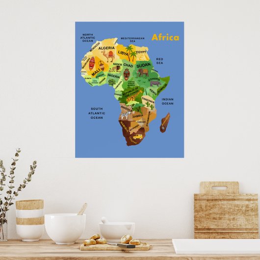 Africa Map artwork Poster (Keuken)