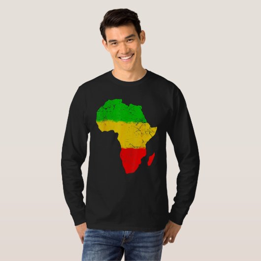 Africa Map Black History Month Afro African Pride  T-shirt (Voorkant volledig)