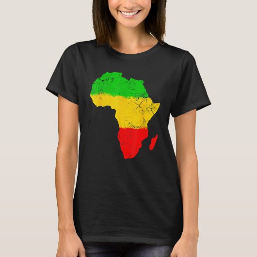 Africa Map Black History Month Afro African Pride T-shirt (Voorkant)