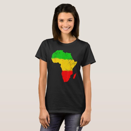 Africa Map Black History Month Afro African Pride  T-shirt (Voorkant volledig)