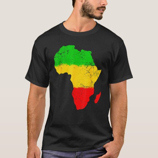 Africa Map Black History Month Afro African Pride  T-shirt (Voorkant)