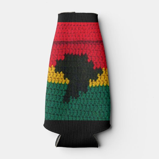Africa Map Black Red Gold Green African Crochet Flesjeskoeler (Voorkant)