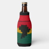 Africa Map Black Red Gold Green African Crochet Flesjeskoeler (Fles Voorkant)