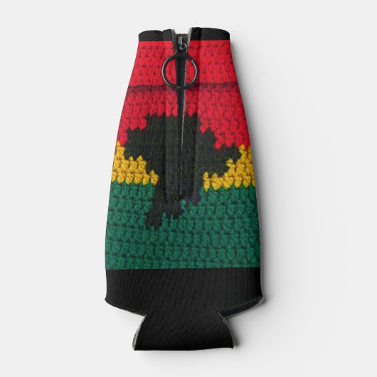 Africa Map Black Red Gold Green African Crochet Flesjeskoeler (Achterkant)