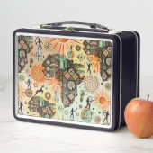 Africa Map Decorative Tribal Elements Pattern (In situ)