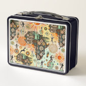 Africa Map Decorative Tribal Elements Pattern (Voorkant)