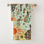 Africa Map Decorative Tribal Elements Pattern Bad Handdoek (Insitu)