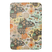 Africa Map Decorative Tribal Elements Pattern Badmat (Voorkant Verticaal)