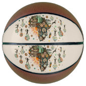 Africa Map Decorative Tribal Elements Pattern Basketbal (Voorkant)