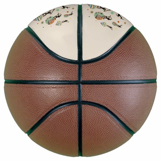 Africa Map Decorative Tribal Elements Pattern Basketbal (Rechts)