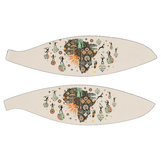 Africa Map Decorative Tribal Elements Pattern Basketbal (Panelen)