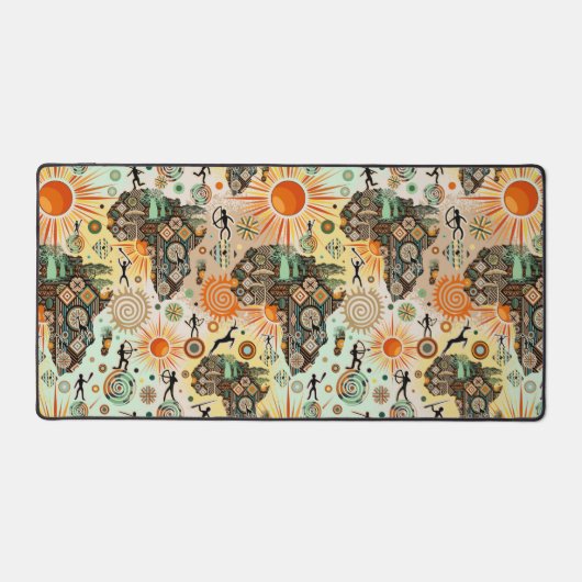 Africa Map Decorative Tribal Elements Pattern Bureaumat (Voorkant)