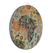 Africa Map Decorative Tribal Elements Pattern Dartbord (Voorkant Links)