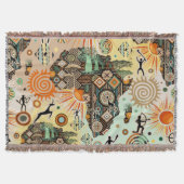 Africa Map Decorative Tribal Elements Pattern Deken (Voorkant)