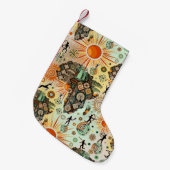 Africa Map Decorative Tribal Elements Pattern Kleine Kerstsok (Voorkant (Hangend))