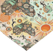 Africa Map Decorative Tribal Elements Pattern Korte Tafelloper (Hoek)