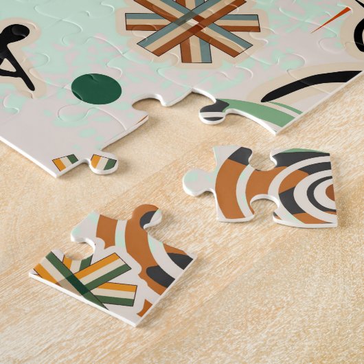 Africa Map Decorative Tribal Elements Pattern Legpuzzel (Zijkant)